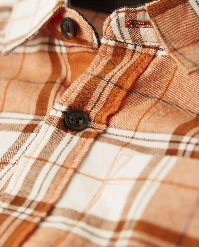Gymboree,and Toddler Long Sleeve Plaid Button Up Shirts, Orange Freckle, 7