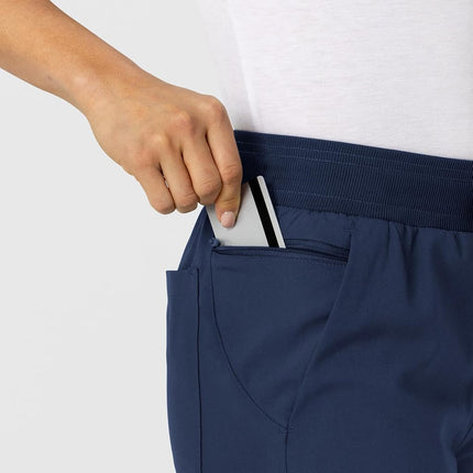 WonderWink Women's Flex-n-Reach Track Scrub Pant, Navy, Small