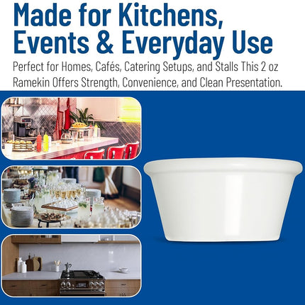 Carlisle FoodService Products Melamine Smooth Ramekin 2 Oz - White - 72 Pack