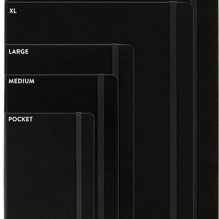 Moleskine Classic Notebook, Notebook With Plain Pages, Hard Cover and Elastic Closure, Black, Large, 13 x 21 cm, 240 Pages