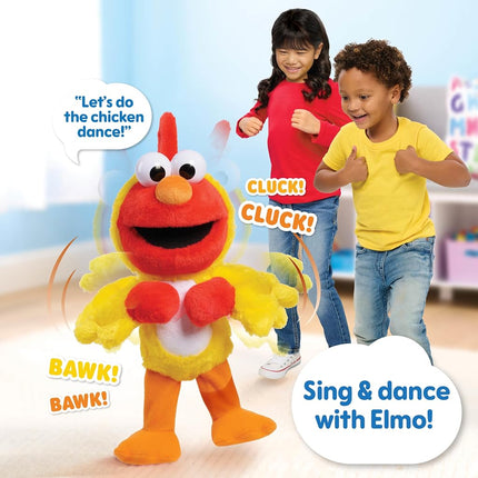 Just Play Sesame Street Chicken Dance Elmo 13 Inch Feature Plush, Music and Dancing, Stuffed Animal, Kids Toys for Ages 2 Up