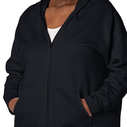 Just My Size Women's Plus-Size Full Zip Fleece Hoodie, Ebony, 4XL