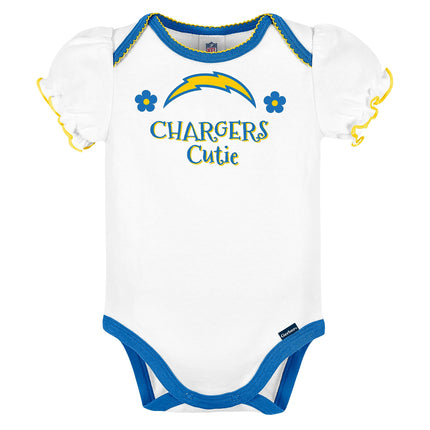 Bodysuit de manga corta estándar de 3 unidades para bebé niña NFL Gerber, color del equipo, 3-6 meses