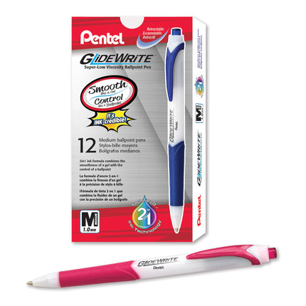 Pentel GlideWrite Ballpoint Pen with TechniFlo Ink