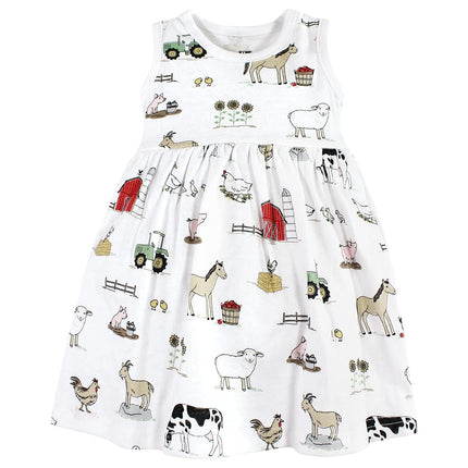 Ensemble robe et cardigan en coton pour bébés filles Hudson Baby, motif Ferme, 0-3 mois