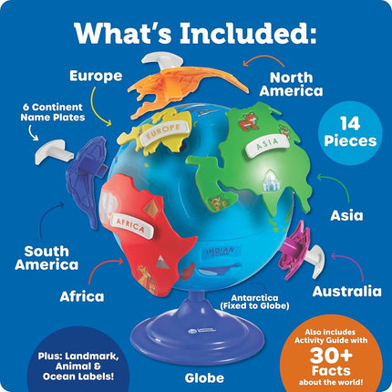 Learning Resources Puzzle Globe Educational & Interactive Learning Map World Globe Kids Spinning Globe STEM Gifts 3 4 5 6 7 Year Old Kids Boys & Girls