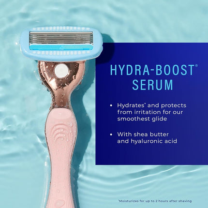 Schick Hydro Silk Rose Gold Metal Razor for Women | Womens Razors, 5-Blade Razors for Women, Includes 1 Womens Razor Handle & 2 Refills