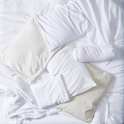 Bucky Bed Pillow with 100% Cotton Twill Cover, Filled With All Natural Buckwheat Hulls For Air Circulation & Restful Sleep, Filling Is Adjustable - 23x15"