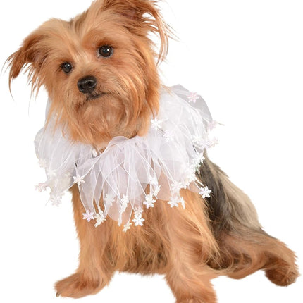 Rubie's Christmas Collection Fancy Pet Collar, Small to Medium, White Snowflakes