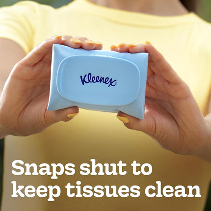Kleenex Snap & Go Ultra Soft Facial Tissues, 4 On-the-Go Packs, 25 Tissues per Pack, 3-Ply, Packaging May Vary