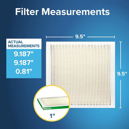 Filtrete Electrostatic Air Filter, 9.5x9.5x1,MPR 700,MERV 8,Clean Living Dust, Pollen and Pet Dander Reduction,Pleated HVAC AC Furnace Air Filters, 4 Filters