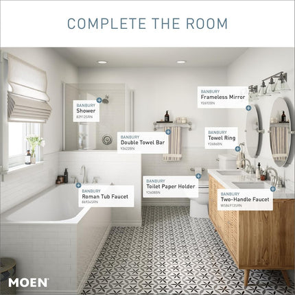 Moen Y2622BN Banbury 24" Double Towel Bar, Brushed Nickel