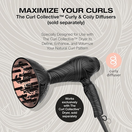 Conair The Curl Collective Coily Hair Diffuser, Works Exclusively with The Curl Collective Hair Dryer (sold separately)