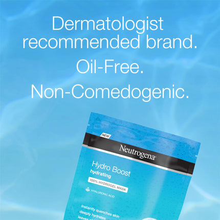 Neutrogena Hydro Boost Moisturizing & Hydrating 100% Hydrogel Face Mask Sheet with Hyaluronic Acid, 1 oz,pack of 12