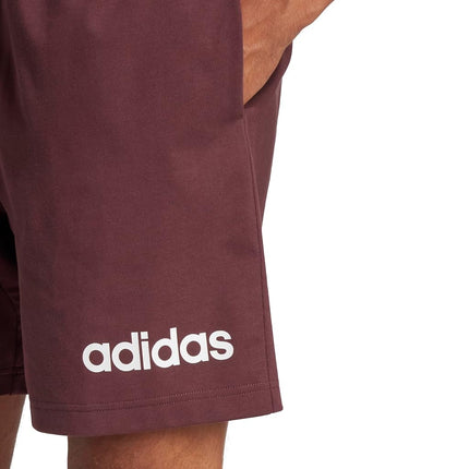 adidas Men's Essentials Linear Single Jersey 7" Shorts, Aurora Ruby/White, 3XL