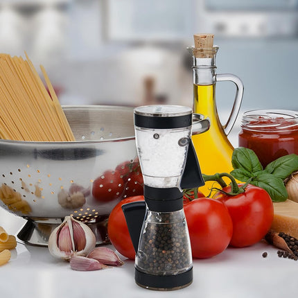 Kamenstein Dual Salt and Pepper Grinder, Black