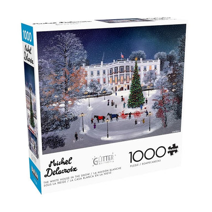 Buffalo Games - Michel Delacroix - The White House in The Snow - 1000 Piece Jigsaw Puzzle for Adults Challenging Puzzle Perfect for Game Nights - Finished Puzzle Size is 26.75 x 19.75