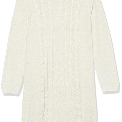 The Children's Place Girls' Big Sweater Dress, Cable Knit White, Medium