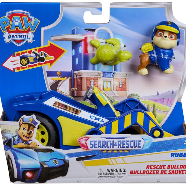 Paw Patrol: Search & Rescue, Véhicule de sauvetage Rocky avec 2 Figurines, Voiture à rétrofriction, jouets Pour garçons et Filles à partir de 3 ans