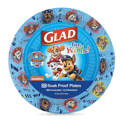 Platos de papel Paw Patrol de Glad for Kids, paquete de 20, 8.5 pulgadas | Platos desechables de Paw Patrol para niños | Platos de papel desechables resistentes a remojo y aptos para microondas para todas las ocasiones