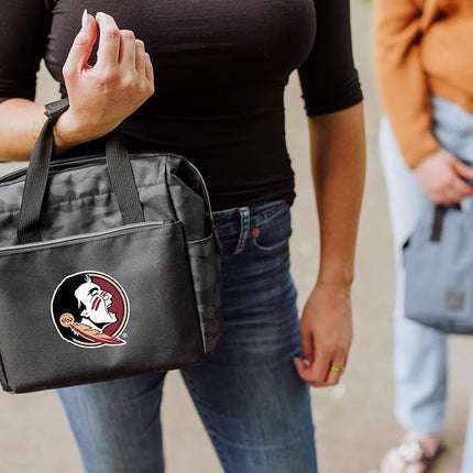Picnic TIME NCAA Florida State Seminoles On The Go Lunch Bag Cooler, Soft Cooler Lunch Box, Insulated Lunch Bag, (Black Camo)