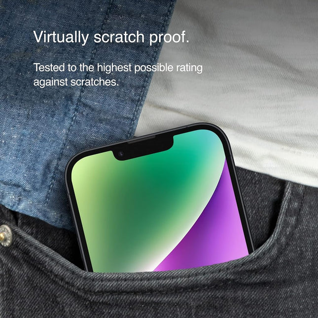 Belkin Privacy Tempered Glass Screen Protector for iPhone 14, 13 and 13 Pro, Treated Surface with Anti-Fingerprint Coating and Bubble Free Application with Included Easy Align Tray