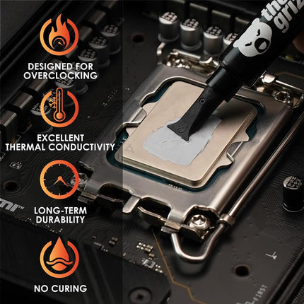 Thermal Grizzly Kryonaut (11,1g) – Thermal Paste for CPU, GPU and consoles – Non-Conductive Thermal Compound with High Thermal Conductivity