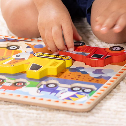 Sablon Melissa & Doug Construction Vehicles Peg Puzzle 3D 3726 (6 Pieces) � 6 Pcs