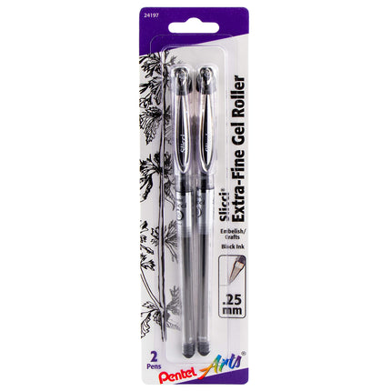 Pentel Arts Slicci Extra Fine Gel Pen, Black Ink 2