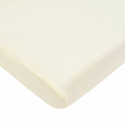 American Baby Company Sábana ajustable 100% algodón natural para Pack and Play, 99 x 68 cm - Sábana suave y transpirable para Pack N Play para corralito, parque infantil y colchón de minicuna, color crema, para niños y niñas