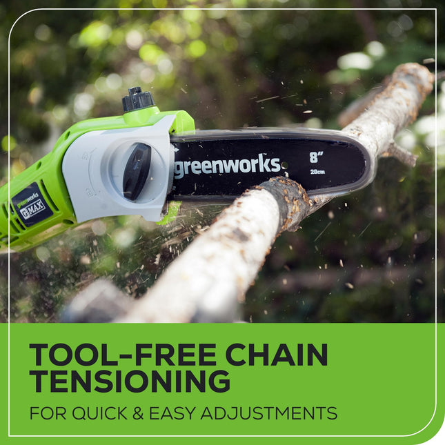 GreenWorks PSPH40B210 G-MAX 40V Pole Hedge Trimmer and Pole Saw Combo