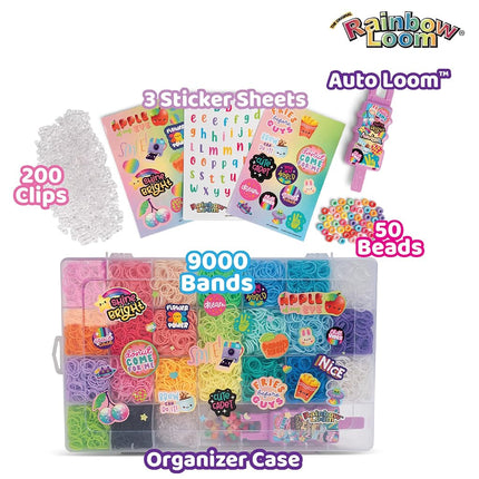 Rainbow Loom: AutoLoom Creation Case - DIY Bracelet Craft Kit, 9000 Rubber Bands, 50 Colored Beads, 3 Sticker Sheets, Jewelry Activity Set, Kids 7+