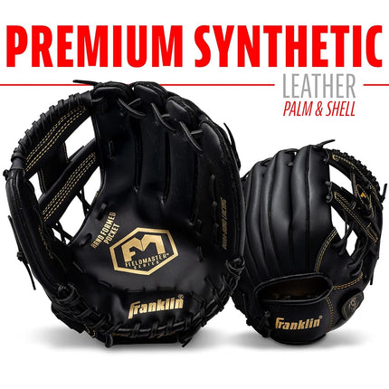 Franklin Sports 11.0 PVC FLDMSTR Gold BBG REG, Black and Gold, 11"