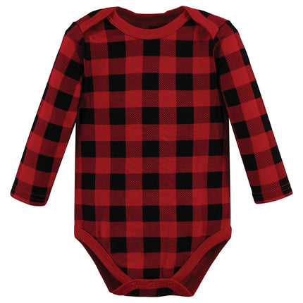 Hudson Baby unisex-baby, bodysuits de algodón de manga larga, modelo Moose Wonderful Time, 9-12 meses
