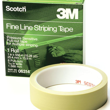 Scotch 06314 1" x 550" Fine Line Striping Tape with 8 Pull Outs