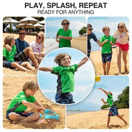 Kanu Surf Little Boys' CB Swim Shirt, Classic Green, 5T