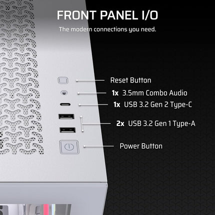 CORSAIR 3500X LX-R RGB iCUE LINK Panoramic Mid-Tower PC Case – 3x Pre-Installed LX120-R RGB Fans, Includes iCUE LINK System Hub, GPU Anti-Sag Arm, Fits up to 10x 120mm Fans – White