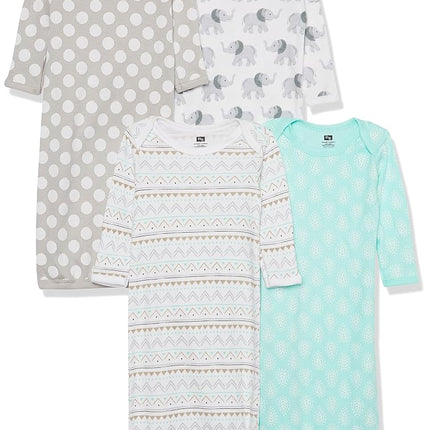 Hudson Baby unisex-baby Cotton Gowns, Gray Elephant, Preemie-Newborn