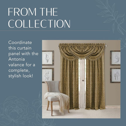 Elrene Blackout Rod Pocket/Back Tab Window Curtain Panel, Fabric, Antique Gold, 52" W x 95" L (Pack of 1)