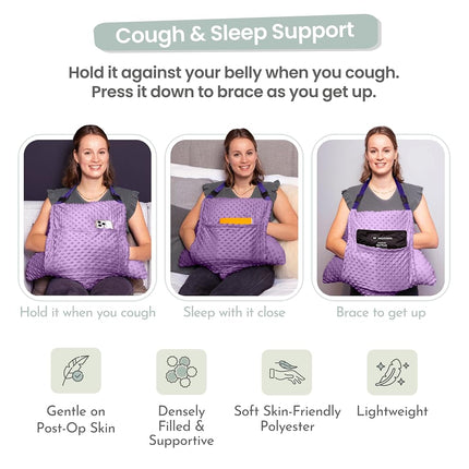 MOYOAMA 2 Pcs Hysterectomy Pillow Set - Incl 1 Gel Pack for Soothing Relief - Hysterectomy Recovery Must Haves After C Section,Post Surgery Pillow,Abdominal Surgery Recovery Pillow,Hysterectomy Gifts