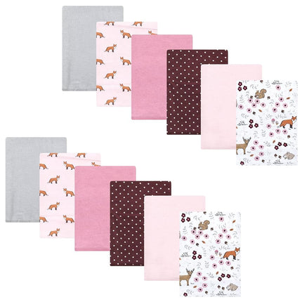 Lot de langes en flanelle de coton unisexe Hudson Baby, motif floral des bois, taille unique