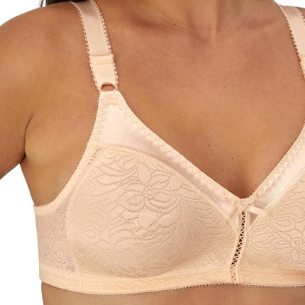 Bali Double Support Wireless Bra, Lace Bra With Stay-in-place Straps, Full-coverage, White, 40D