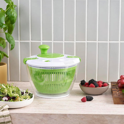Cuisinart Escurridor de Ensalada Grande Spin Stop - Lave, Seque y Escurra Verduras de Hoja Verde, Frutas y Verduras, 4.7 L, CTG-00-SAS1
