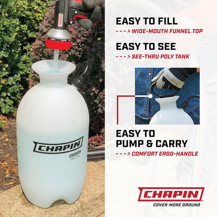 Chapin 20024 SureSpray Lawn and Garden Sprayer with Anti-Clog Filter for Fertilizers, Herbicides and Pesticides, Translucent White, 7.7 L (Pack of 2)