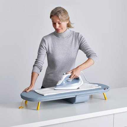 Joseph Joseph Pocket Folding Space-Saving, Compact table-top Ironing Board Regular, Grey/Yellow