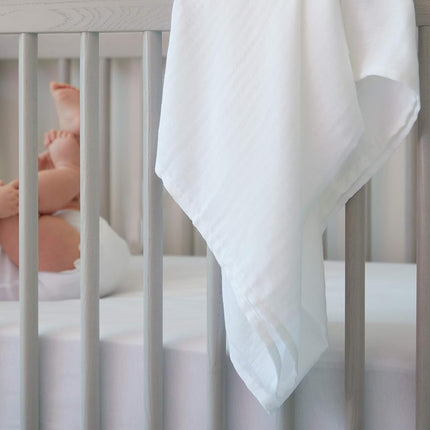 HonestBaby Lot de 3 langes en coton biologique, Blanc éclatant, Taille unique