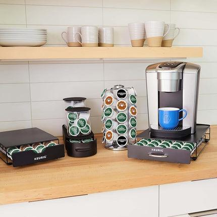 Tiroir de rangement mince et non roulant Keurig, rangement pour dosettes de café, peut contenir jusqu'à 24 dosettes Keurig K-Cup, noir, tiroir de rangement - 24 unités (l'emballage peut varier)