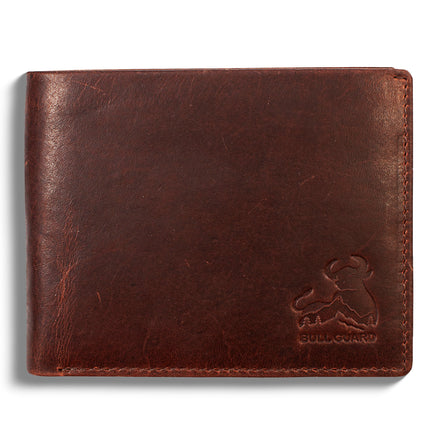 RFID Bifold Leather Wallet For Men with Flip Up ID