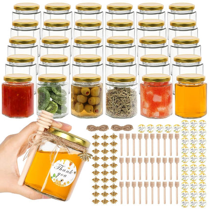 6oz Glass Small Jars with Lids 30Pack, AuroTrends 
