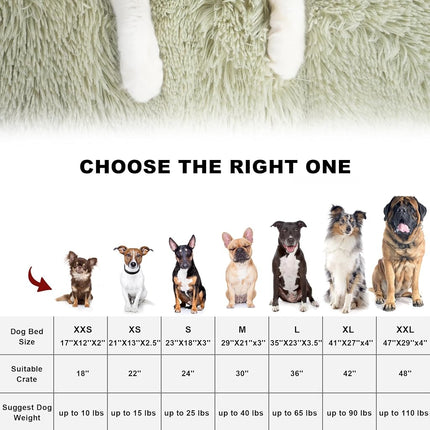 Bedfolks Plush Waterproof Dog Crate Pad, Removable Cover,Faux Fur Dog & Cat Bed, Washable Kennel Bed 21"x13",Sage Green